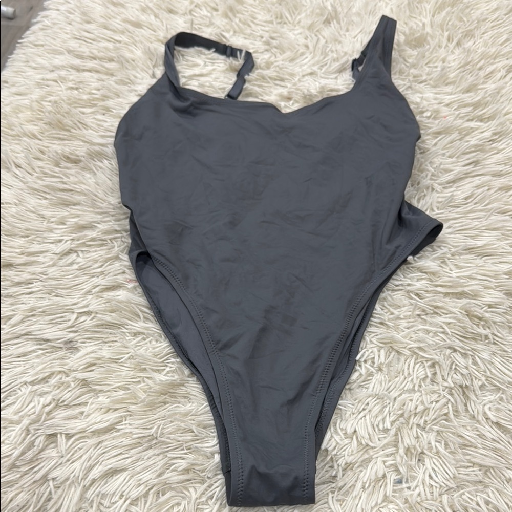 SKIMS Charcoal Scoop One-Piece Swimsuit - Picture 3 of 10